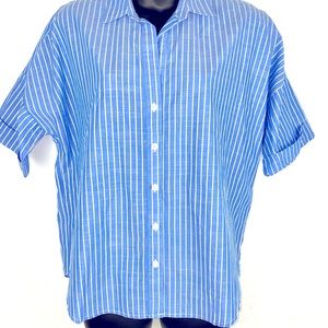 Joie Cotton Blouse Stripes Blue/White